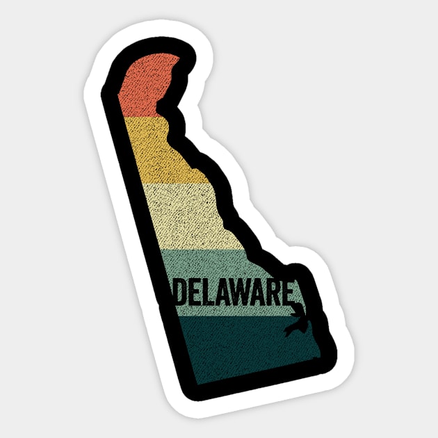 Delaware Retro 80s Distressed Vintage Sunset Sticker by Hashtagified